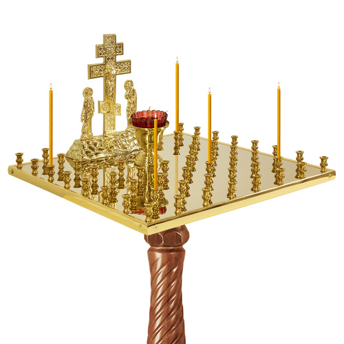 Панихидный стол на 50 свечей "Костромской", цвет "кипарис", колонна, 50х50х95 см фото 5