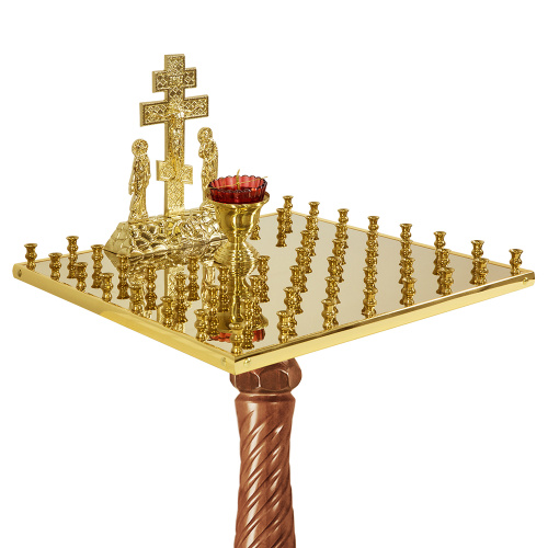 Панихидный стол на 50 свечей "Костромской", цвет "кипарис", колонна, 50х50х95 см фото 4