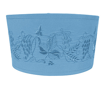 Скуфья греческая голубая, мокрый шелк, с вышивкой (61 размер)