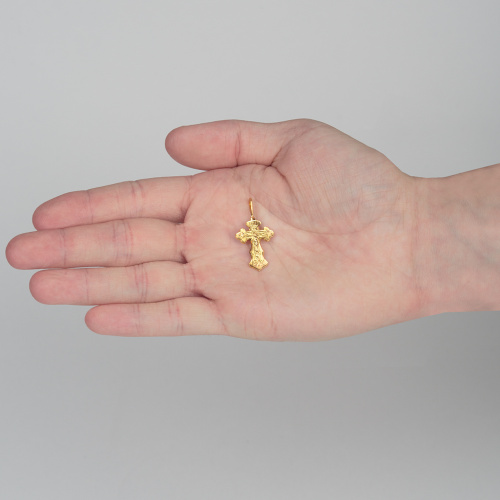 Нательный крестик №16, гальванический, 1,6х3,2 см, золотистый фото 4