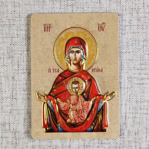 Магнит с иконой Божией Матери "Знамение", 7х10 см фото 5