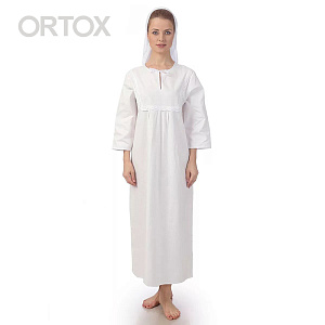 Рубашка для крещения женская белая из плотной бязи, размер в ассортименте (размер 46)