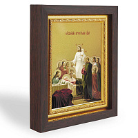 Икона Успения Пресвятой Богородицы, в узком багете, цвет "темный дуб", на холсте, с золочением №3