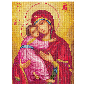 Набор для вышивания крестом "Икона Божией Матери "Владимирская", 23,5х31 см (счетный крест)