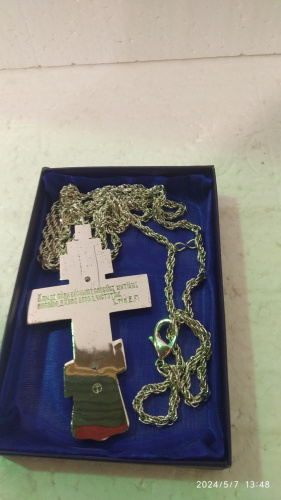 Крест наперсный с цепью, 6х11 см, никелирование, У-0671 фото 21
