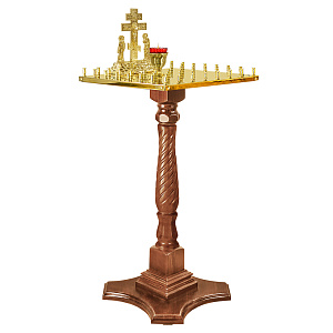 Панихидный стол на 50 свечей "Костромской", цвет "кипарис", колонна, 50х50х95 см (ясень, сосна)