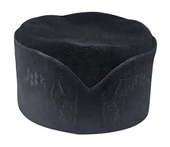 Скуфья римская черная, бархат, с вышивкой (63 размер)