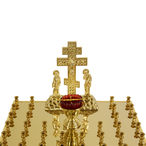 Панихидный стол на 50 свечей "Костромской", цвет "кипарис", колонна, 50х50х95 см фото 6